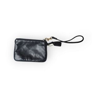 Vintage COACH Soft Black Leather Wristlet Gold Hardware